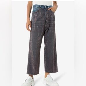 Golden Goose Breezy Rhinestone Embellished Jeans In Blue size 28